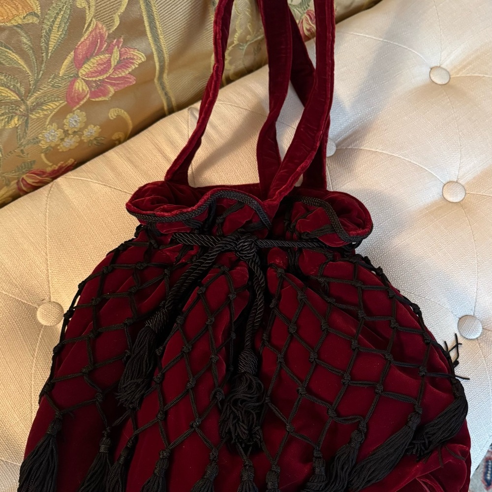 Anne Klein Red Velvet Bag - Picture 4 of 10